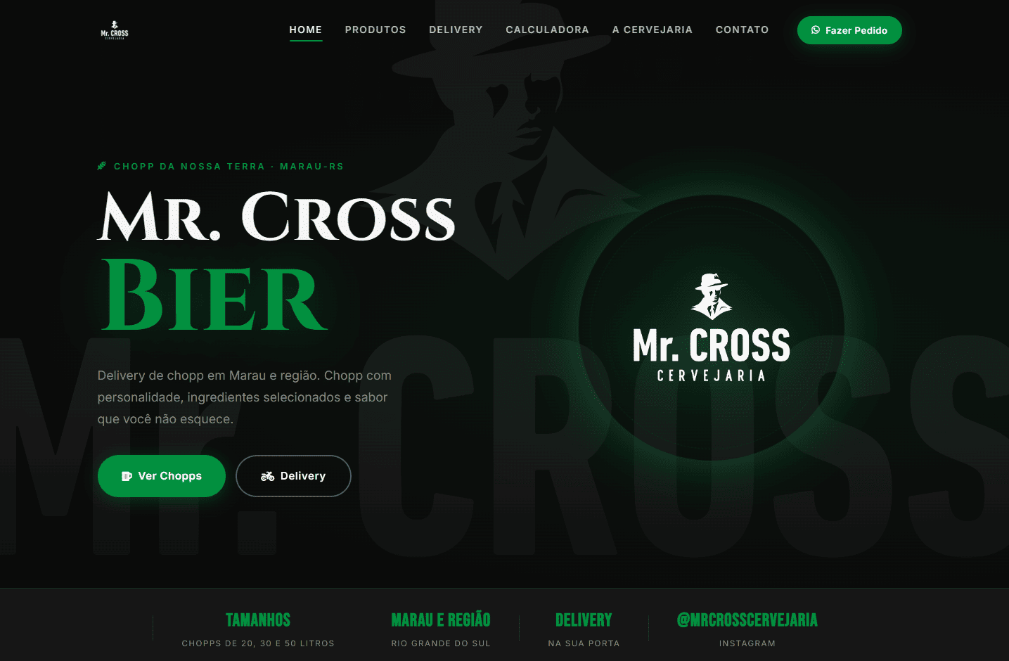 Screenshot do site Mr. Cross Bier