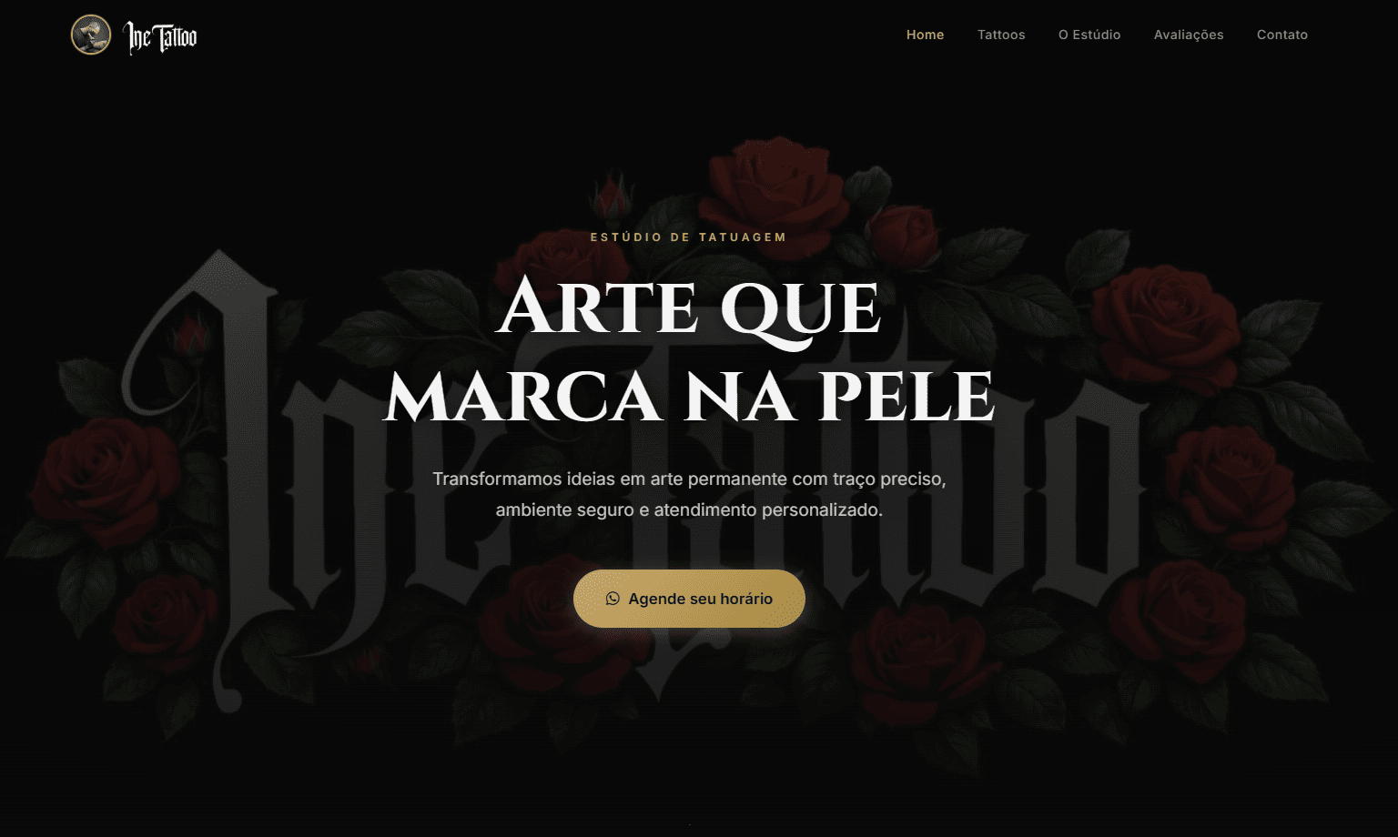 Screenshot do site Ine Tattoo